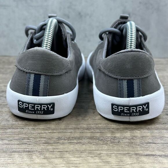 Sperry~Boy’s~”Spinnaker” Gray Leather Top Sider Shoes Casual Sneaker~Size 3M - Picture 4 of 8